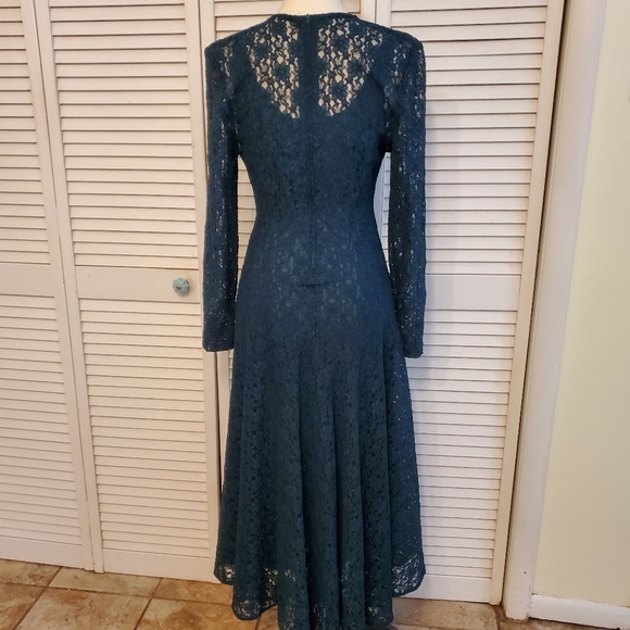 Betsy's Things Vintage Elegant Green Lace Dress, Size Small - Picture 6 of 12